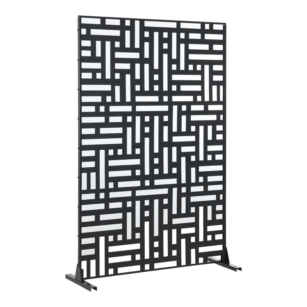 Divisória bernalda com design atrativo em aço 180x120x40cm - preto [casa.pro]