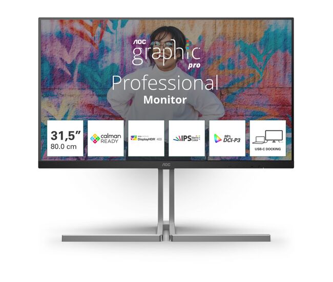 Monitor aoc u32u3cv 4k ultra hd 32" 60 hz