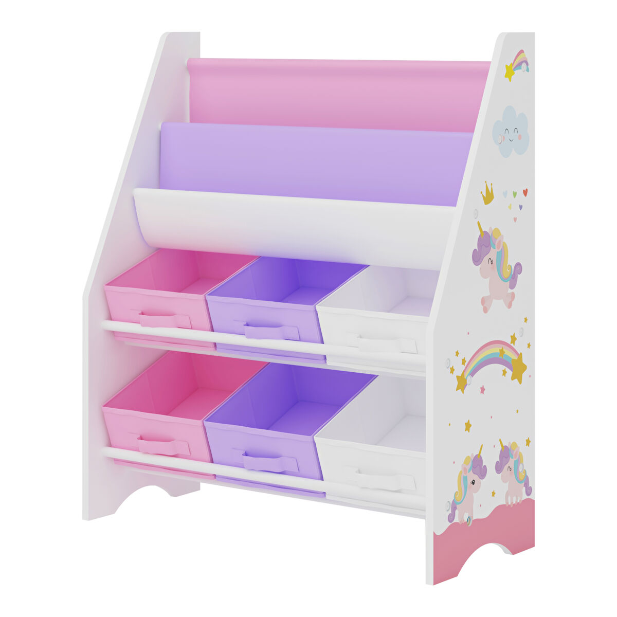 Étagère para enfants ponteceso unicórnio motivo aglomerado/tela 74 x 62 x 27 cm multicolor [en.casa]