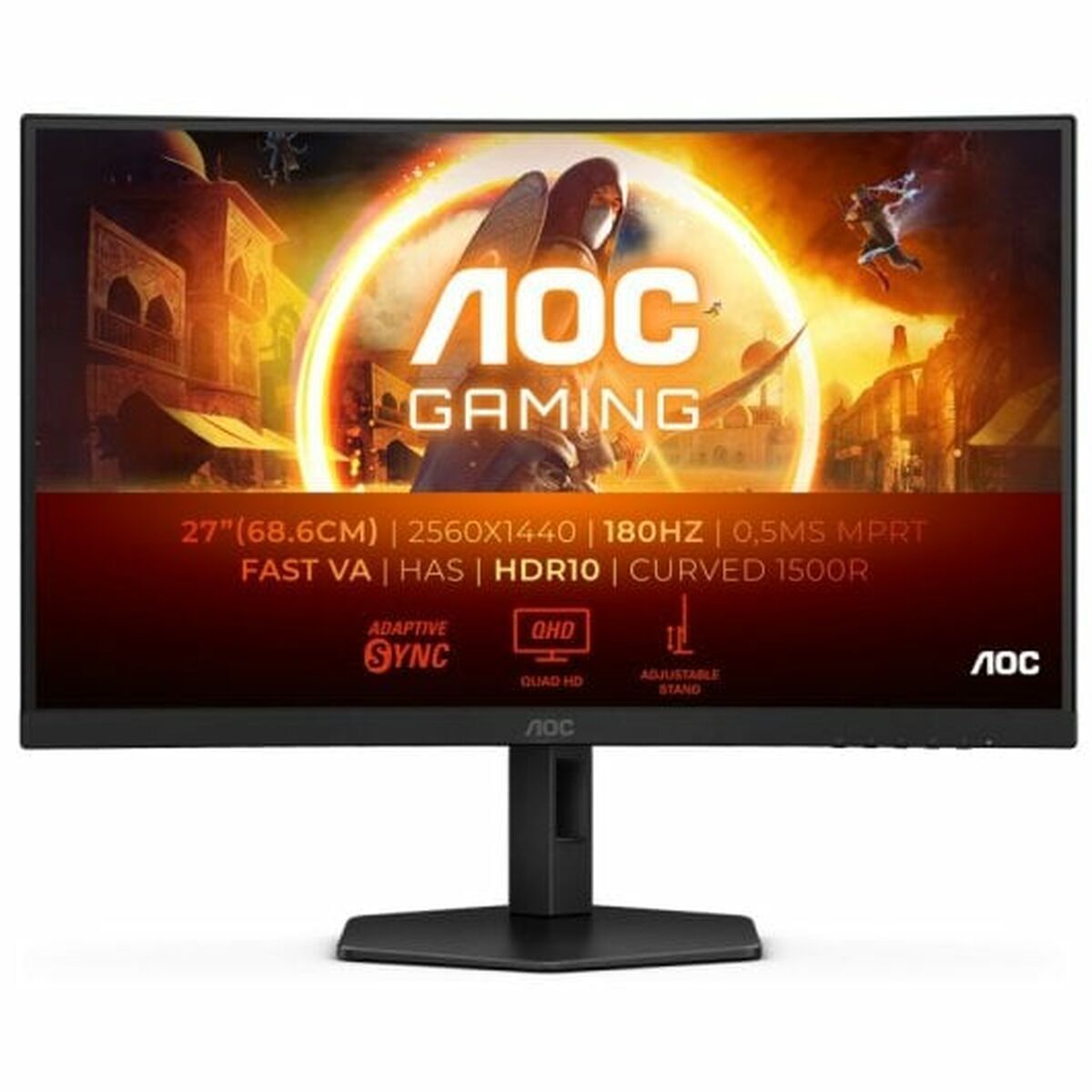 Aoc Monitor Gaming Cq27g4x 27" 180 Hz Quad Hd Preto