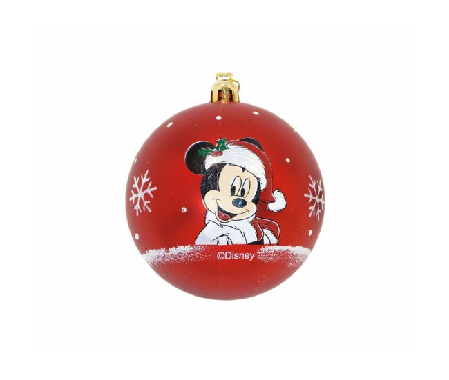 Bola de natal mickey mouse happy smiles 6 unidades vermelho plástico (ø 8 cm)