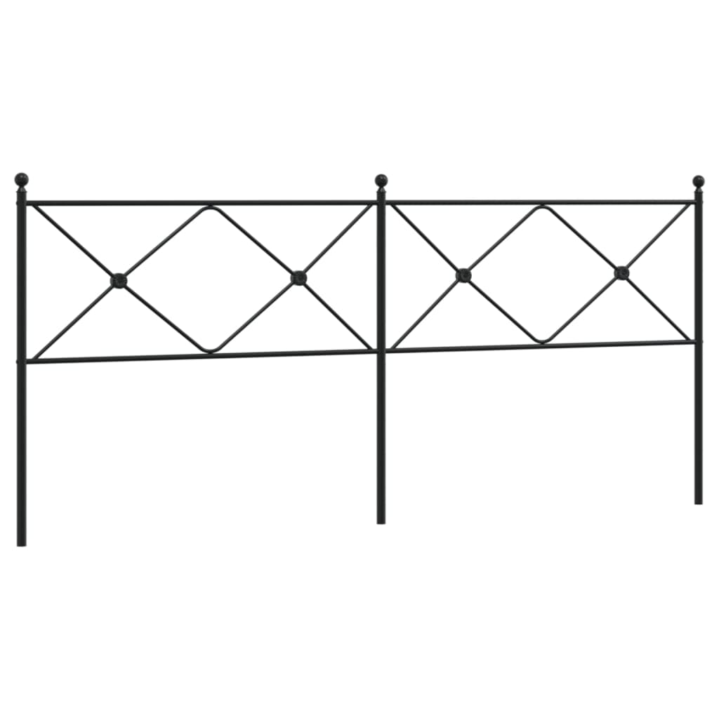 Vidaxl cabeceira de cama 193 cm metal preto