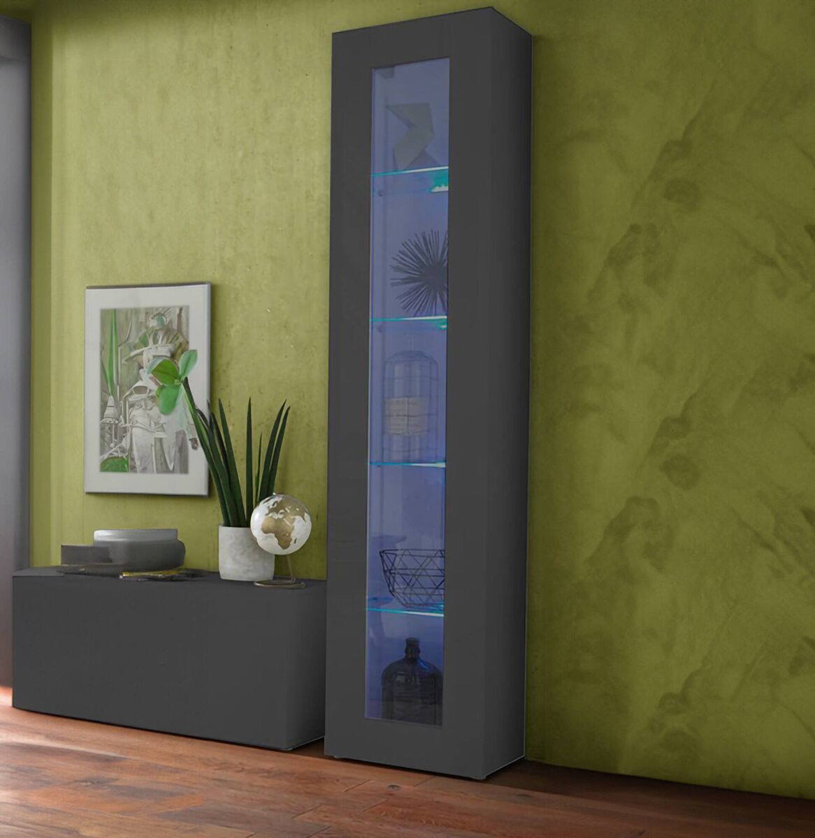 Dmora Vitrina Com Efeito Madeira Preto