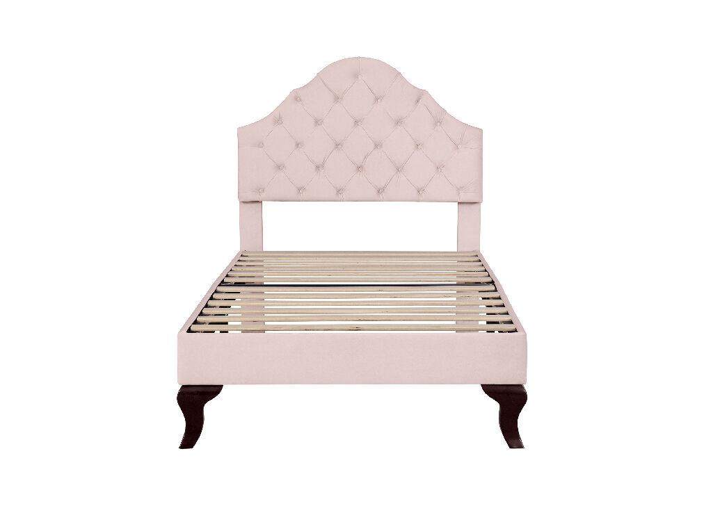 Cama de solteiro de veludo 90x200cm,rosa