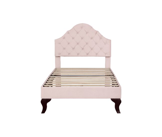 Cama de solteiro de veludo 90x200cm,rosa