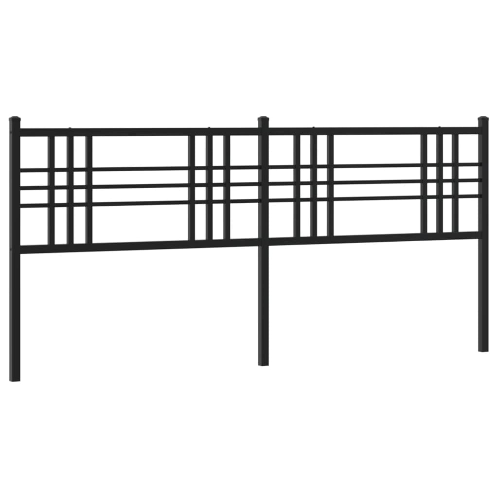 Vidaxl cabeceira de cama 200 cm metal preto