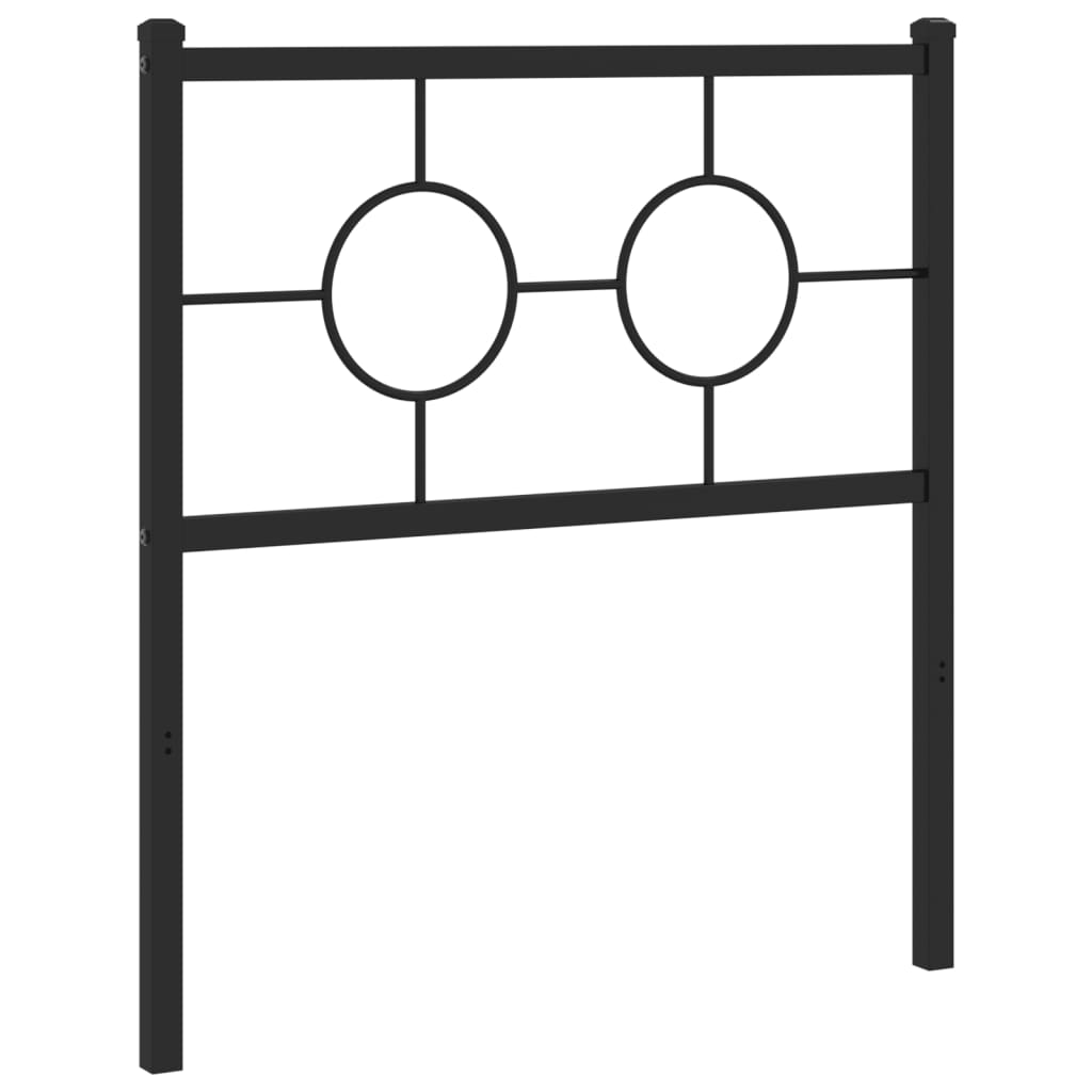 Vidaxl cabeceira de cama 75 cm metal preto