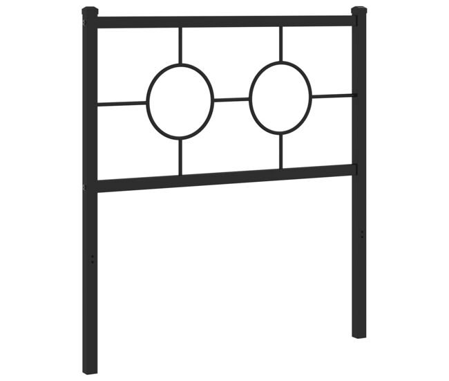 Vidaxl cabeceira de cama 75 cm metal preto