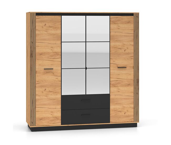 Roupeiro solal madeira e noir com 4 portas e 2 gavetas