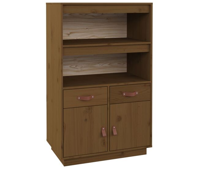 Vidaxl aparador alto 67x40x108,5 cm pinho maciço castanho mel
