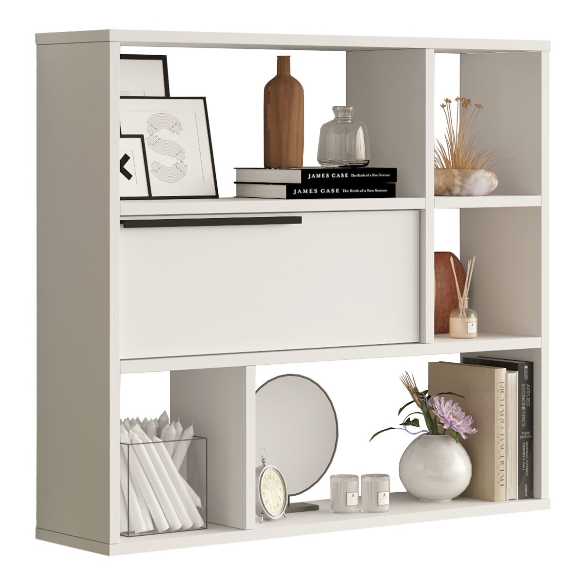 Prateleira de parede vesanto 90x22x81cm - branco [en.casa]