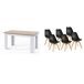 Pack Mesa Fixa de Jantar ou Cozinha + 6 Cadeiras Nórdicas 138x80 Pack Mesa Fixa de Jantar ou Cozinha + 6 Cadeiras Nórdicas 138x80 Preto/ Madeira
