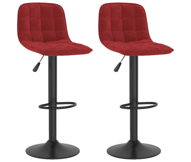 Vidaxl bancos de bar 2 pcs veludo vermelho tinto