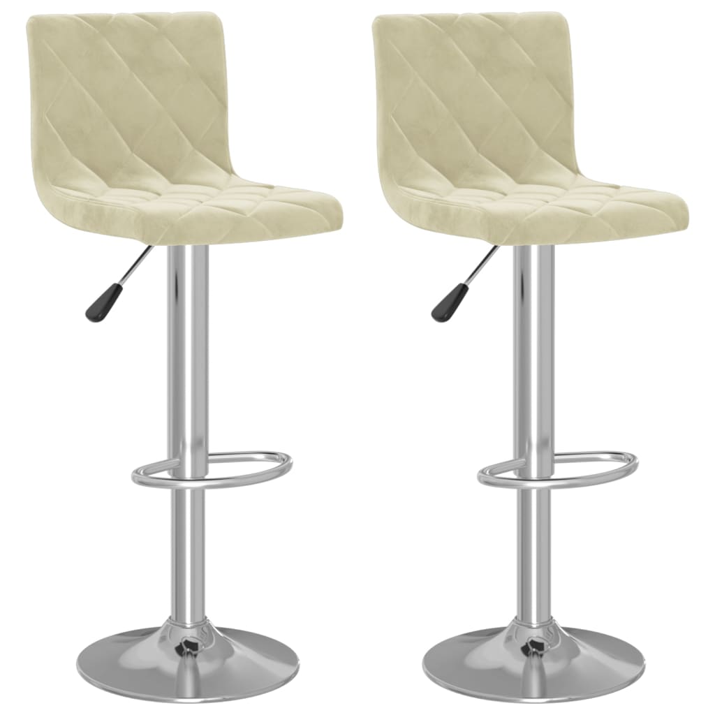 Vidaxl bancos de bar 2 pcs veludo creme