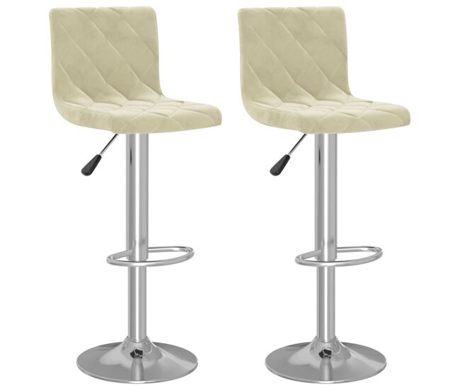 Vidaxl bancos de bar 2 pcs veludo creme