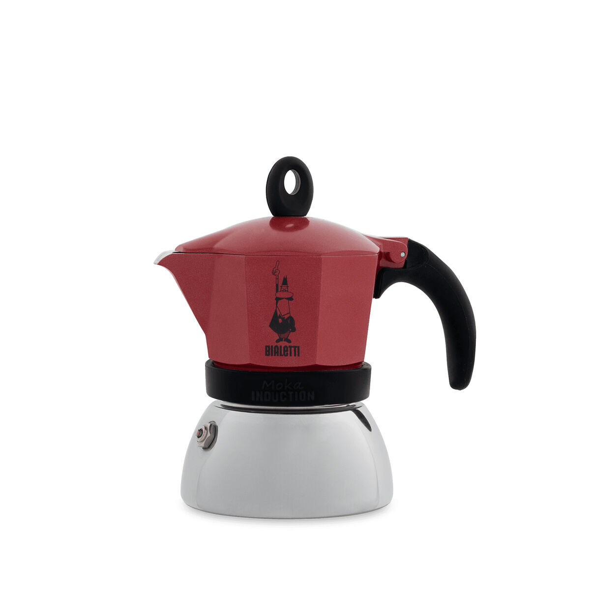 Cafetière italiana bialetti moka induction noir rouge metal acier inox alumínio 150 ml 200 ml 4 kopjes (1 peça)