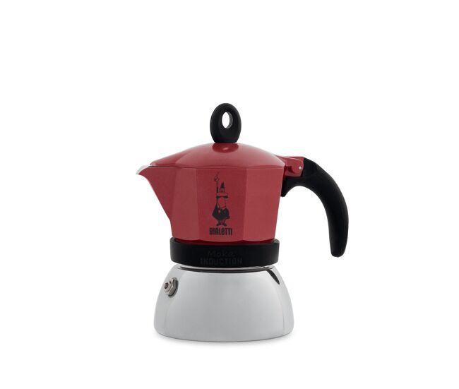 Cafetière italiana bialetti moka induction noir rouge metal acier inox alumínio 150 ml 200 ml 4 kopjes (1 peça)