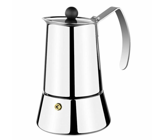Cafeteira italiana monix m630004 aço prata 4 kopjes