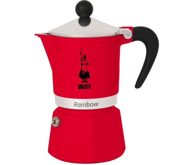 Cafetière italiana bialetti rainbow rouge metal alumínio 60 ml
