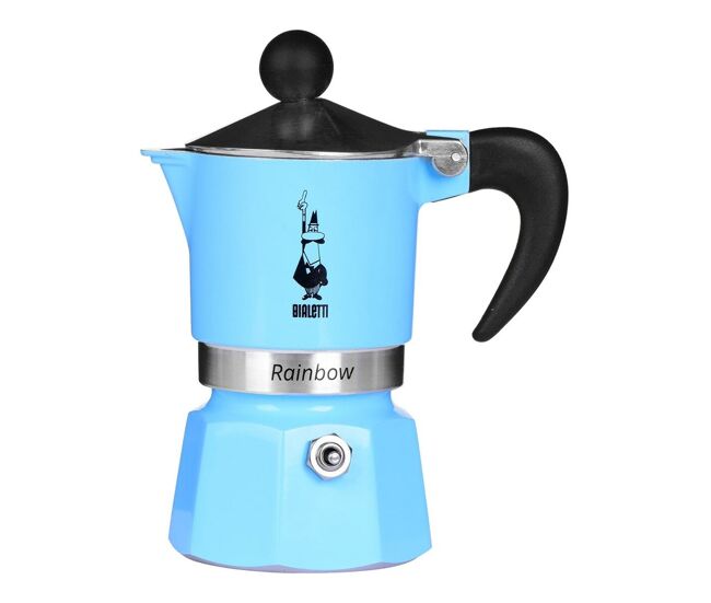 Cafetière italiana bialetti rainbow bleu metal alumínio termoplástico 60 ml