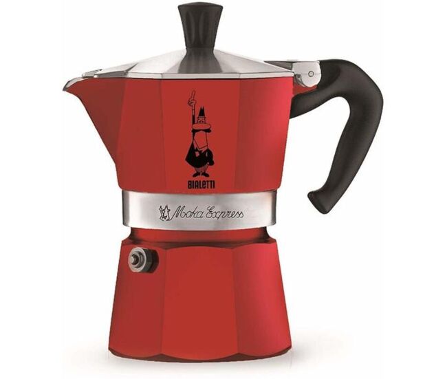 Cafeteira italiana bialetti moka vermelho 3 kopjes metal alumínio (3 unidades)