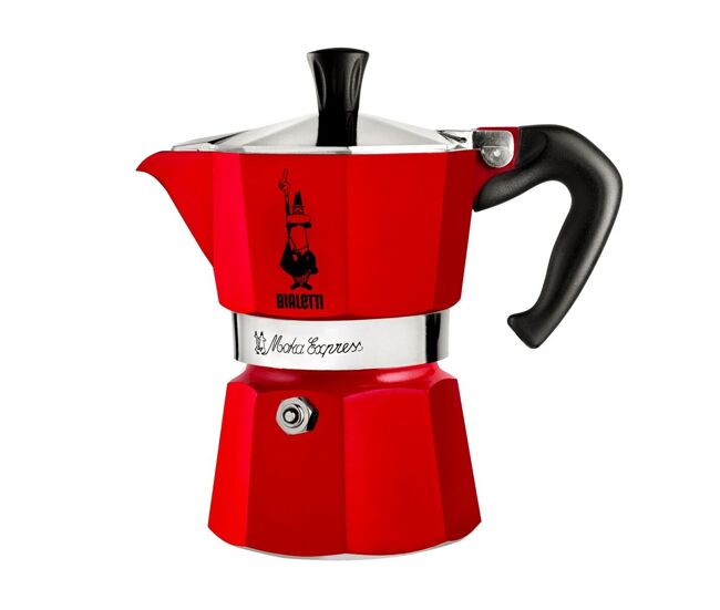 Cafeteira italiana bialetti vermelho alumínio 1 copo 50 ml