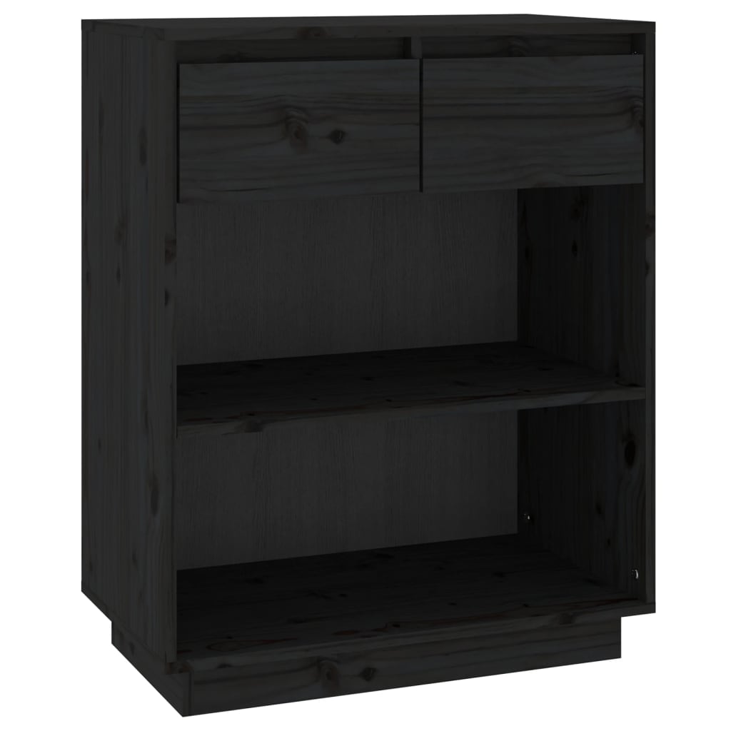 Vidaxl armário consola 60x34x75 cm pinho maciço preto