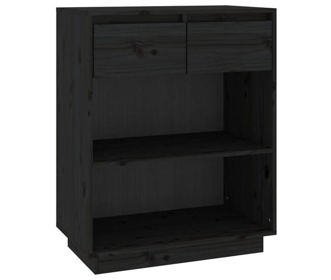 Vidaxl armário consola 60x34x75 cm pinho maciço preto