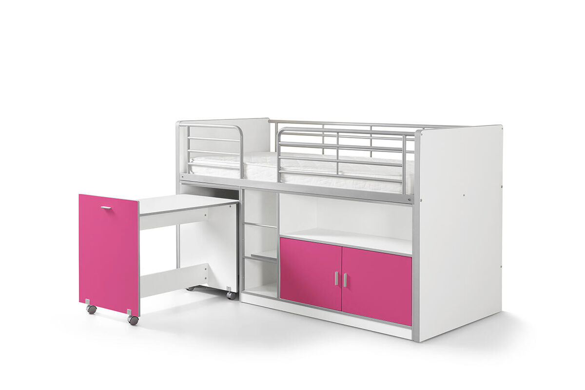 Cama de solteiro infantil bonny ksb005 90x200 cm rosa