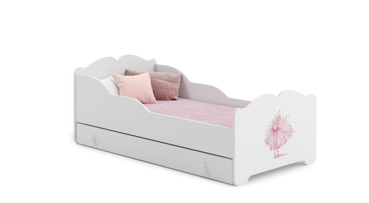 Cama de solteiro infantil anna ksb001 80x160 cm branco