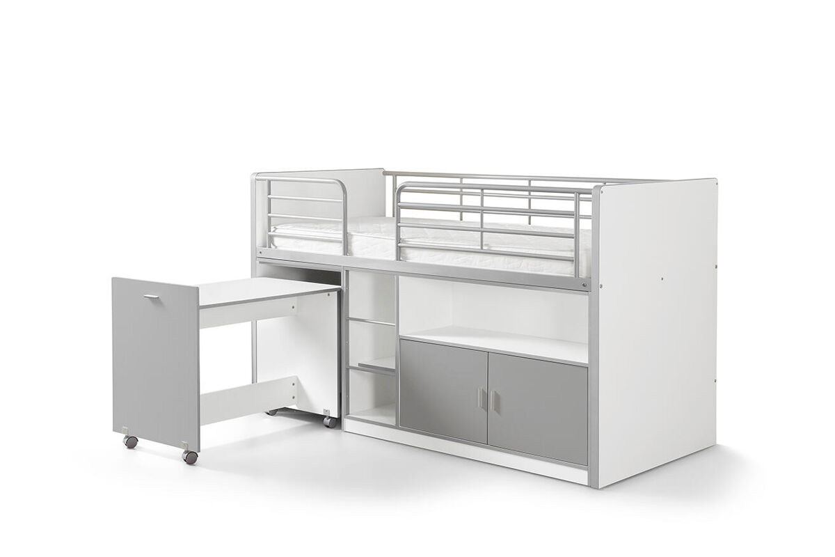 Cama de solteiro infantil bonny ksb005 90x200 cm cinzento