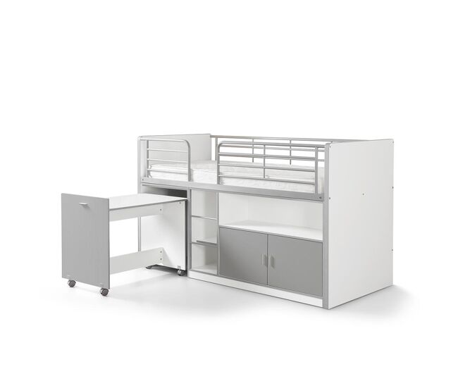 Cama de solteiro infantil bonny ksb005 90x200 cm cinzento