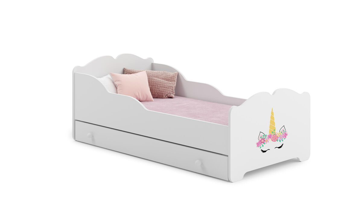 Cama de solteiro infantil anna ksb001 80x160 cm branco