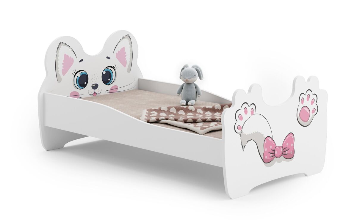 Cama de solteiro infantil animals ksb015 70x140 cm branco