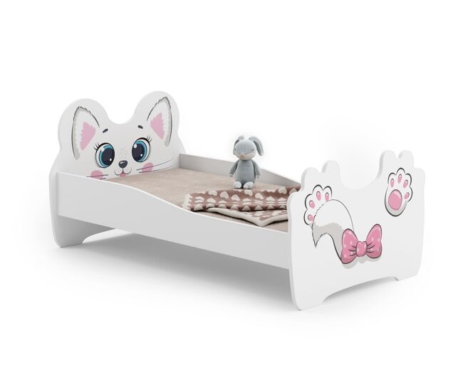 Cama de solteiro infantil animals ksb015 70x140 cm branco