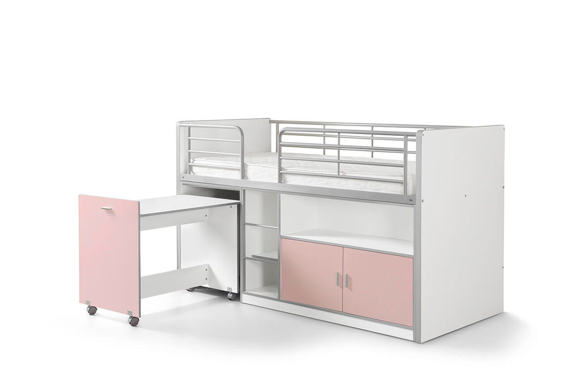 Cama de solteiro infantil bonny ksb005 90x200 cm rosa
