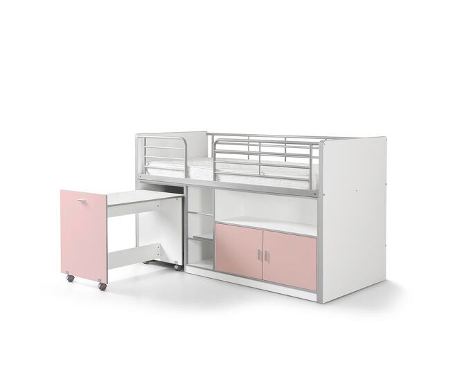 Cama de solteiro infantil bonny ksb005 90x200 cm rosa