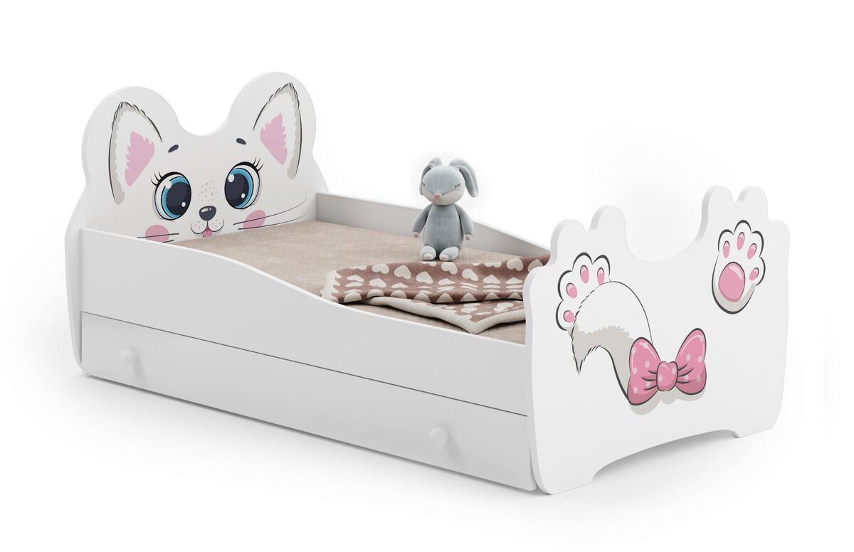 Cama de solteiro infantil animals ksb015 70x140 cm branco
