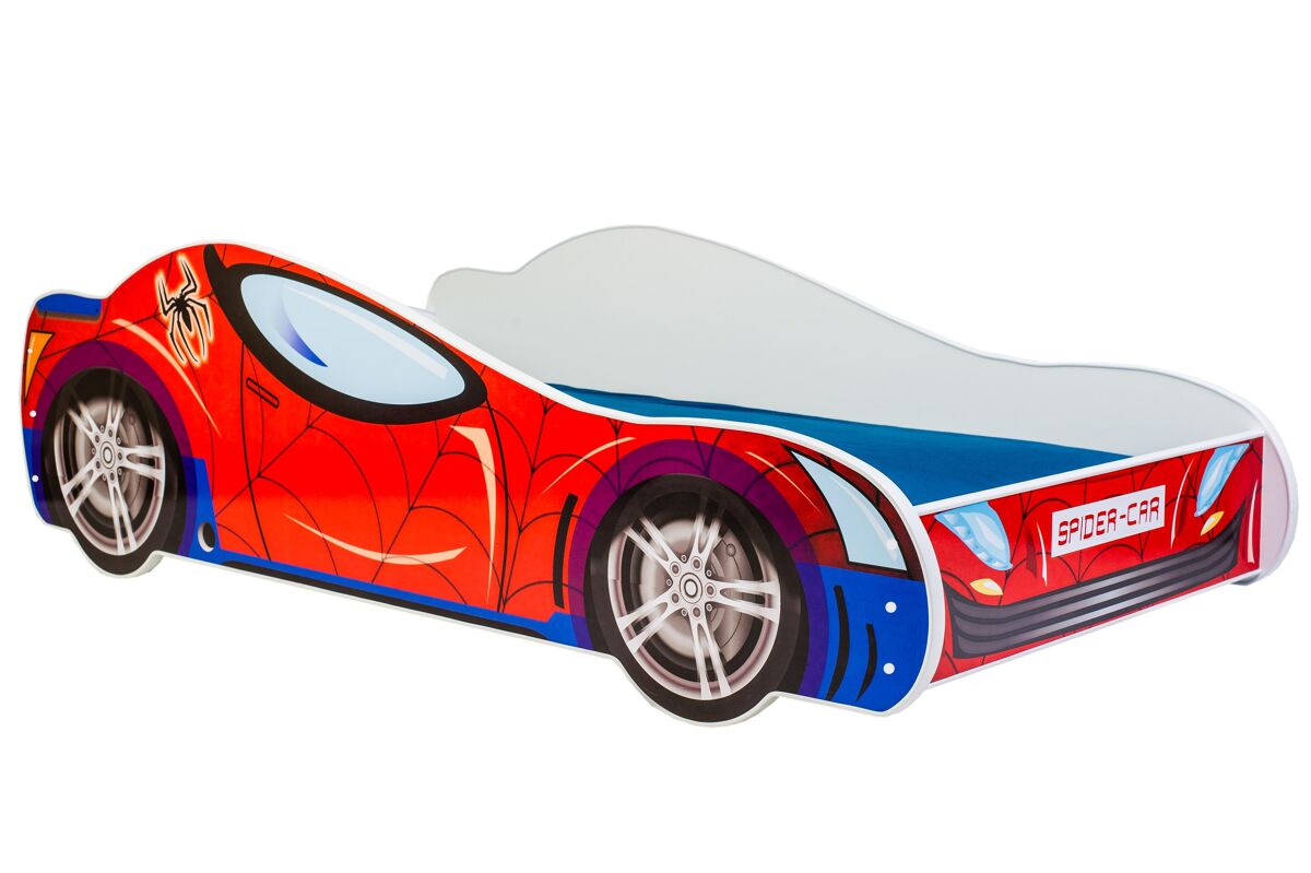 Cama de solteiro infantil car ksb001 80x160 cm vermelho