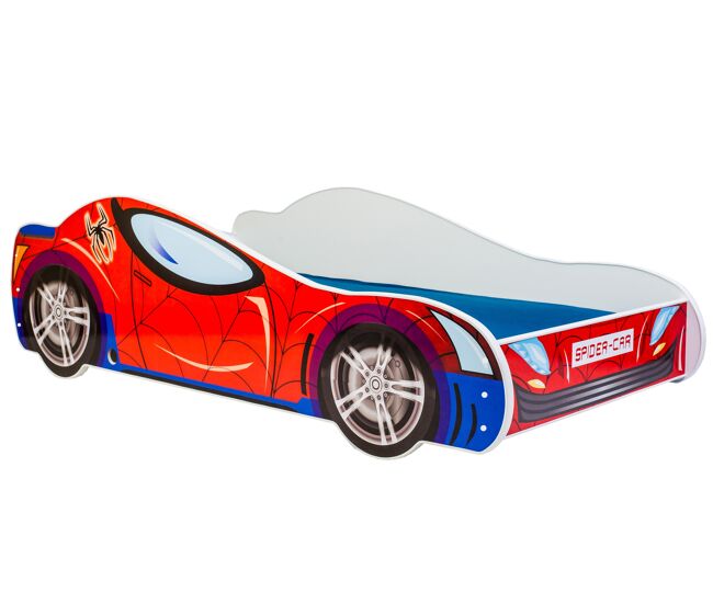 Cama de solteiro infantil car ksb001 80x160 cm vermelho