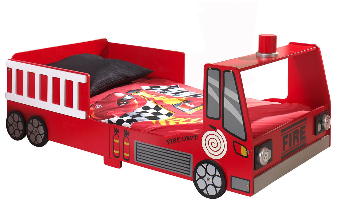 Cama de solteiro infantil auto ksb015 70x140 cm vermelho