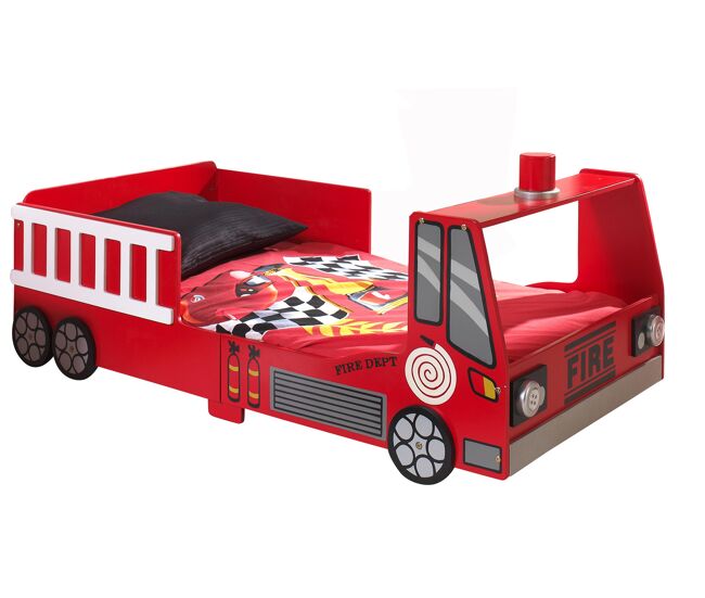Cama de solteiro infantil auto ksb015 70x140 cm vermelho