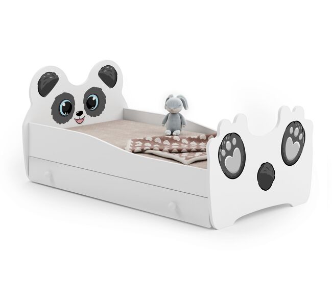 Cama de solteiro infantil animals ksb001 80x160 cm branco