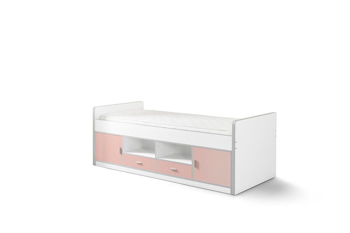 Cama de solteiro infantil bonny ksb005 90x200 cm rosa