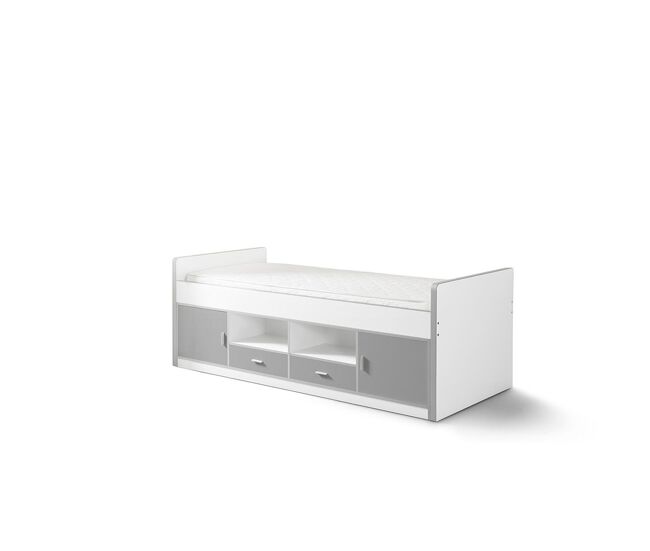 Cama de solteiro infantil bonny ksb005 90x200 cm cinzento