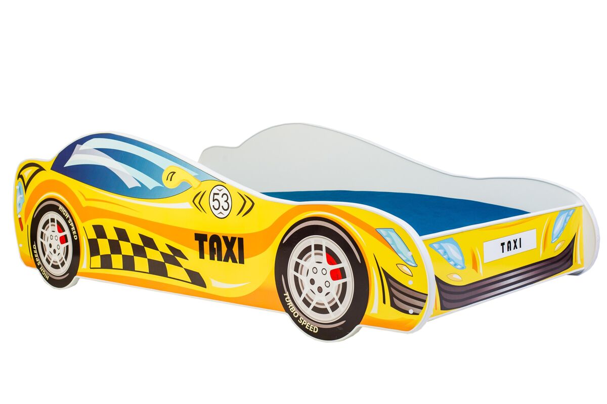 Cama de solteiro infantil car ksb001 80x160 cm amarelo