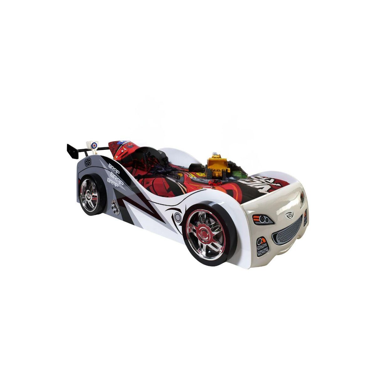 Cama de solteiro infantil auto ksb005 90x200 cm branco