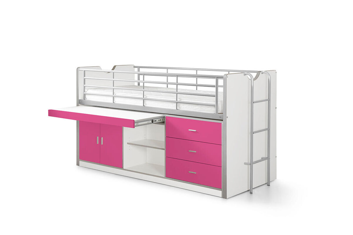 Cama de solteiro infantil bonny ksb005 90x200 cm rosa