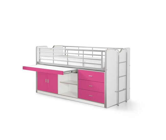 Cama de solteiro infantil bonny ksb005 90x200 cm rosa
