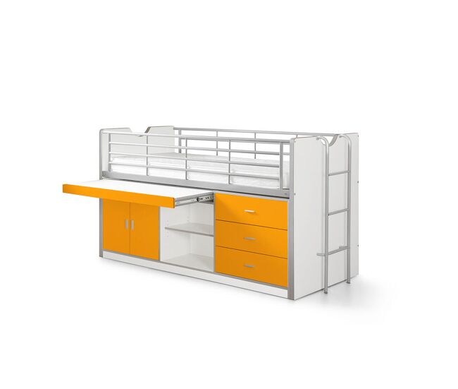 Cama de solteiro infantil bonny ksb005 90x200 cm laranja